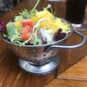 Side Salad In A Tiny Colander on Random Heinous Pictures Of Restaurants That Need To Learn How To Use Plates Correctly