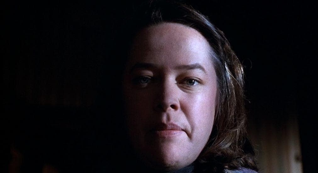 Image of Random Behind Scenes Of Annie Wilkes Hobbling Paul Sheldon In 'Misery'