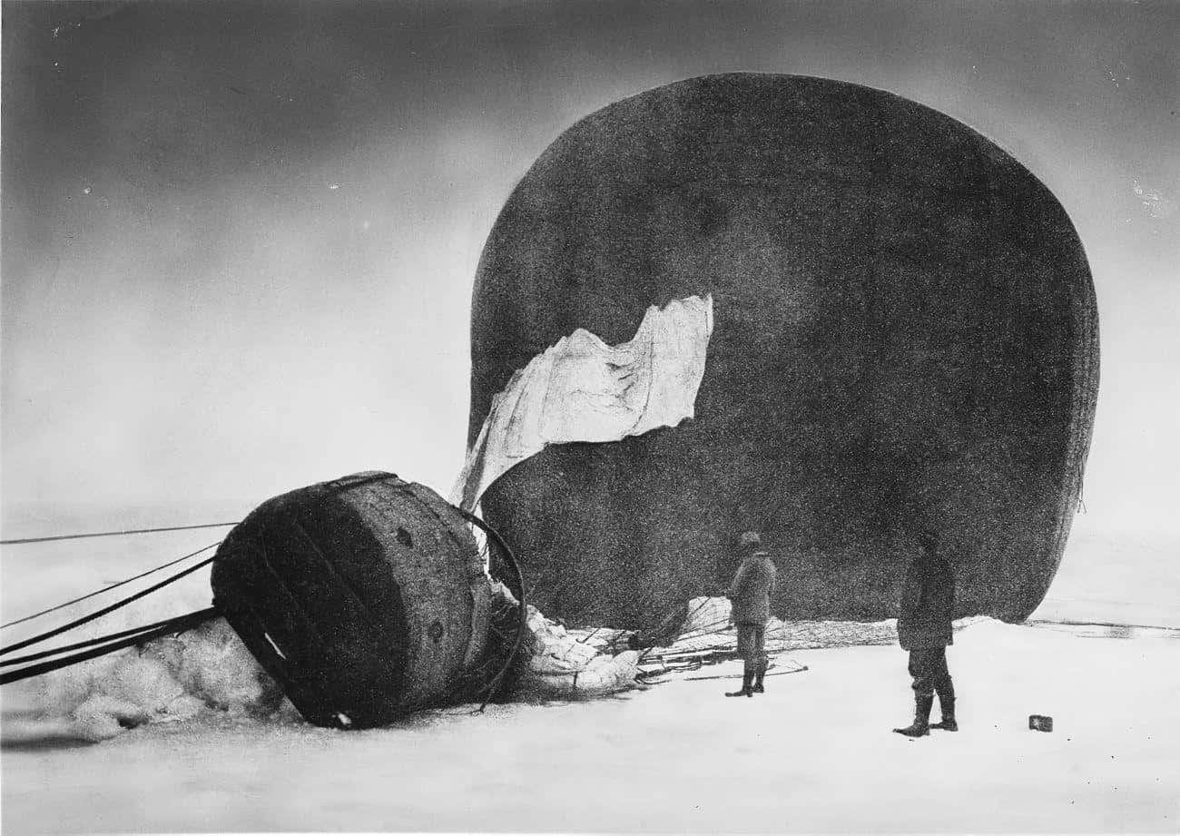 The Balloon 'Eagle' After Landing On The Svalbard Ice