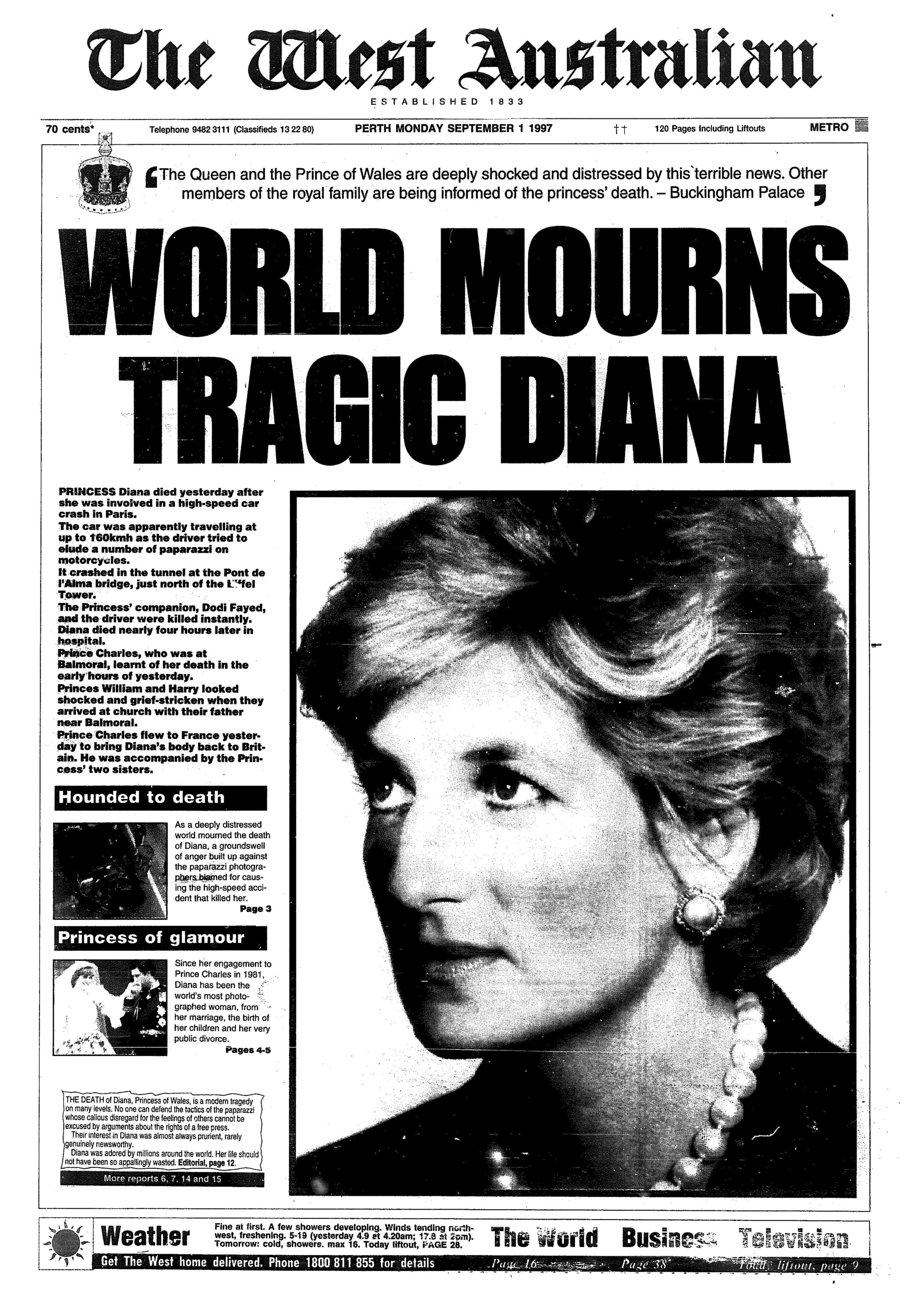 週刊誌 The World Mourns Diana Princess Of Wales The Loss Of Princess Diana Coverage From Around The World