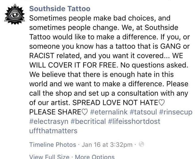 3. Tattoo Artist Trying To Make A Difference