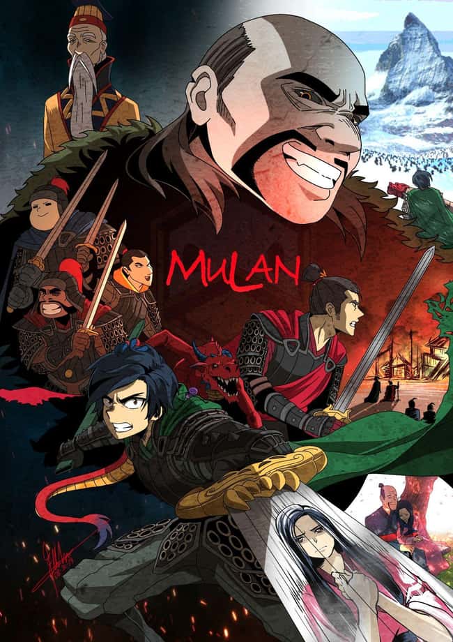 Mulan Movie Poster is listed (or ranked) 11 on the list This Artist Creates Anime Versions of Disney Characters