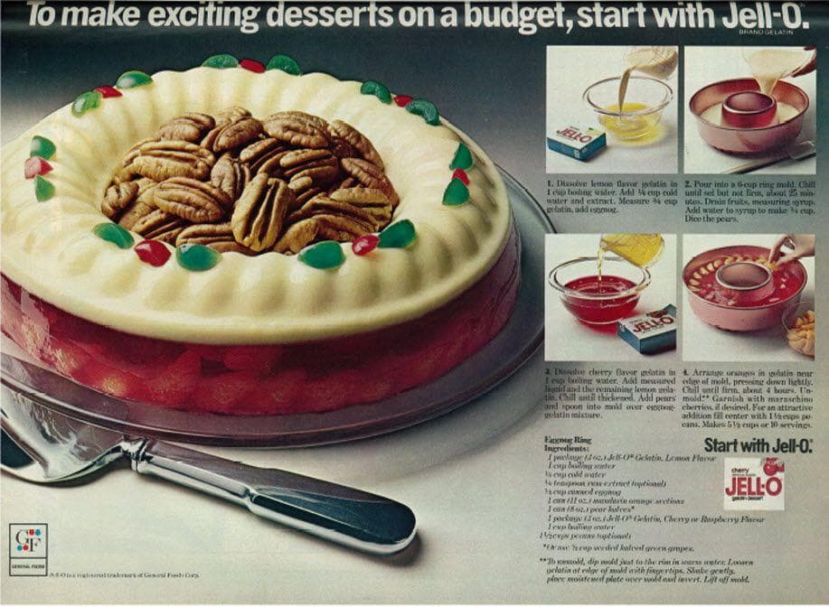Jell-O Holiday Eggnog Ring on Random Weird Vintage Foods You'd Love At Your Holiday Party