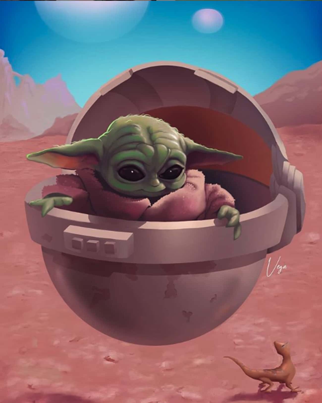 Baby Yoda Desert Chic