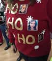 This Sweater Was Made With Pictures Of Her Boyfriend's Exes on Random Ugly Christmas Sweaters That Make Holiday Hideous