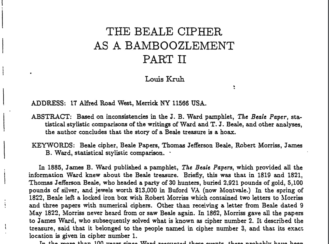 The Beale Ciphers Inspired A Centuries-Old Treasure Hunt