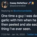 Ate A Whole Head Of Garlic on Random Hilarious Stories About How Clueless Boyfriends Are At Cooking