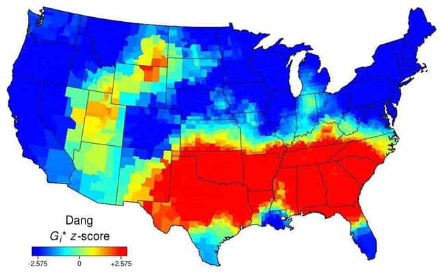 Use Of The Word "Dang" Across  is listed (or ranked) 14 on the list 17 Maps Of The United States That Made Us Say "Whoa"