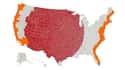 The Red And Orange Sections Have Equal Populations on Random Maps Of The United States That Made Us Say 'Whoa'