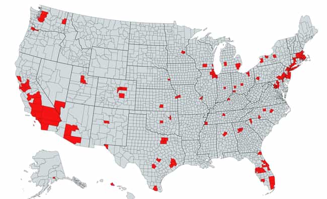The Red Area Features A ... is listed (or ranked) 3 on the list 17 Maps Of The United States That Made Us Say 