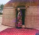 Woman, Possibly Turkman Or Kirgiz, Standing On A Carpet By A Yurt on Random These Gorgeous, Century-Old Color Photos Captured Imperial Russia In Years Before Revolution