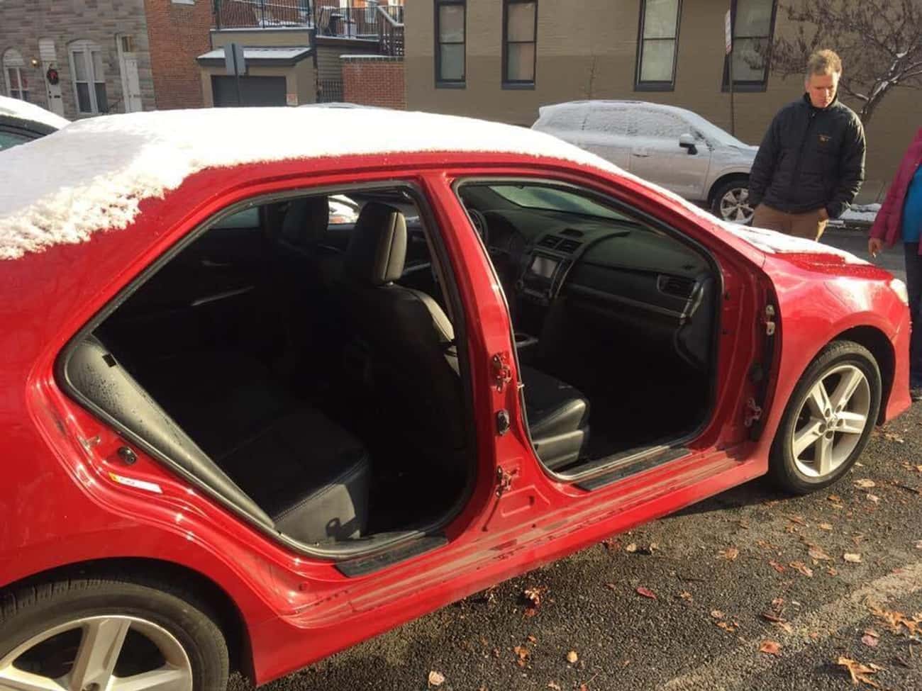 "Someone Stole The Doors Off A Neighbors Car Last Night"