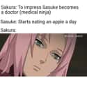 An Apple A Day Keeps The Doctor Away  on Random Funny Memes About Sakura Being Useless in Naruto