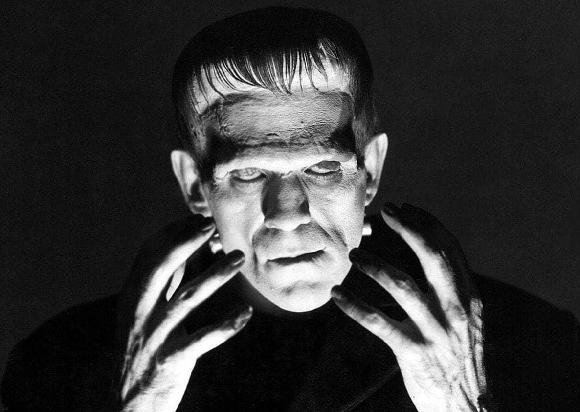 A Giant Frankenstein’s Monster Head Looms Over The Entrance Hall