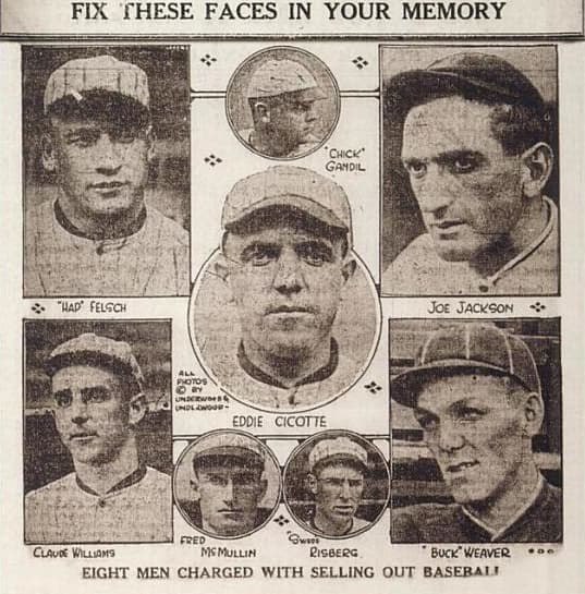 1910s: Major League Baseball's Black Sox Scandal  