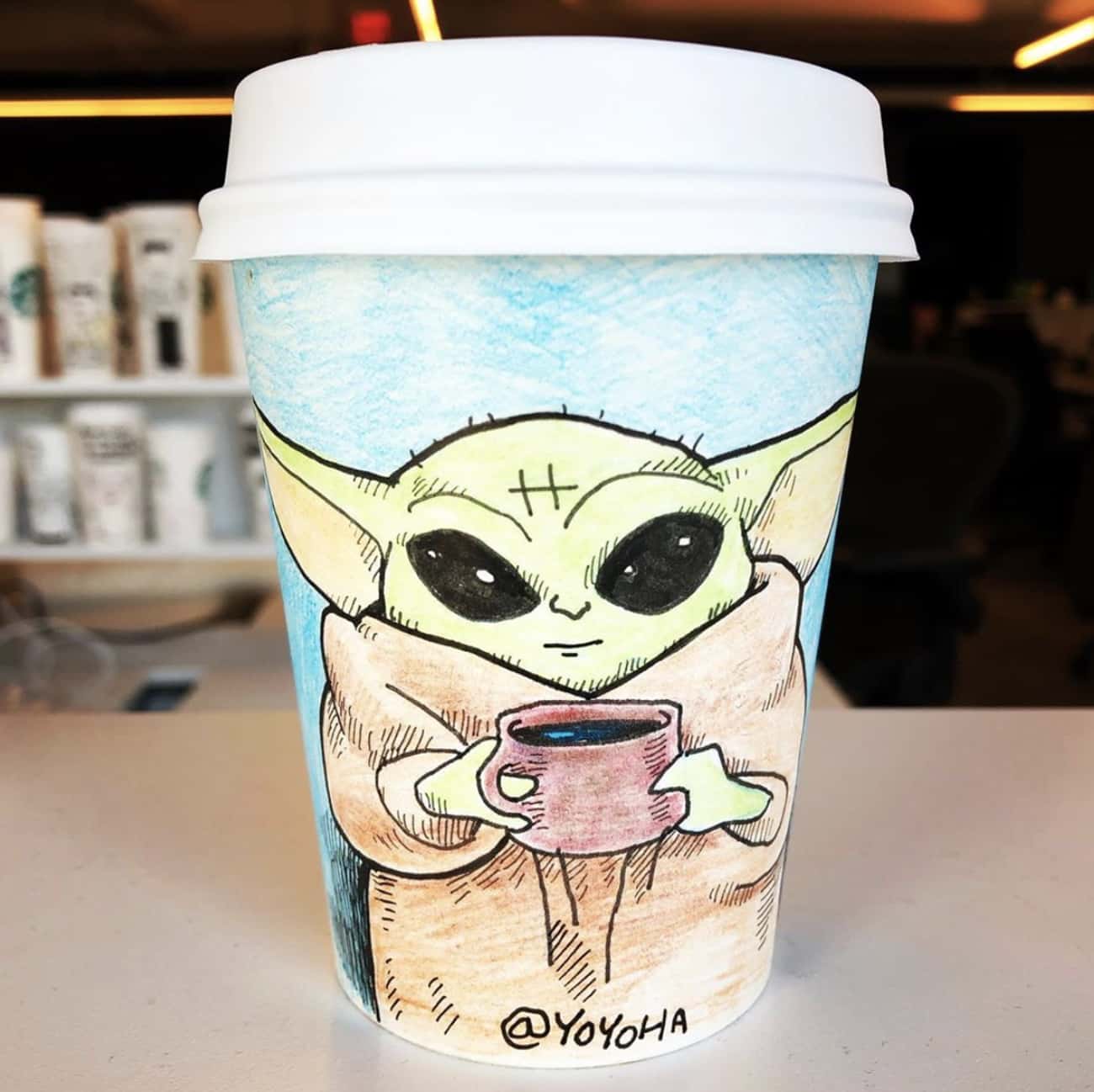 Baby Yoda And His Cute Lil Cup