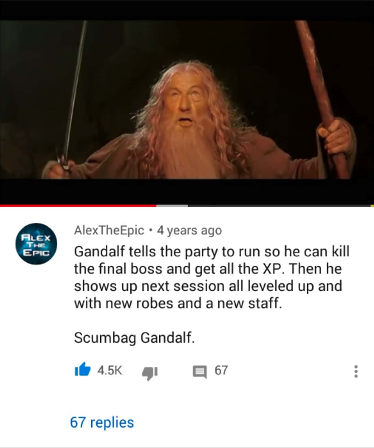Gandalf Grabbing That XP