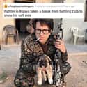 Camo Puppy on Random Photos Of Tough Guys With Pets