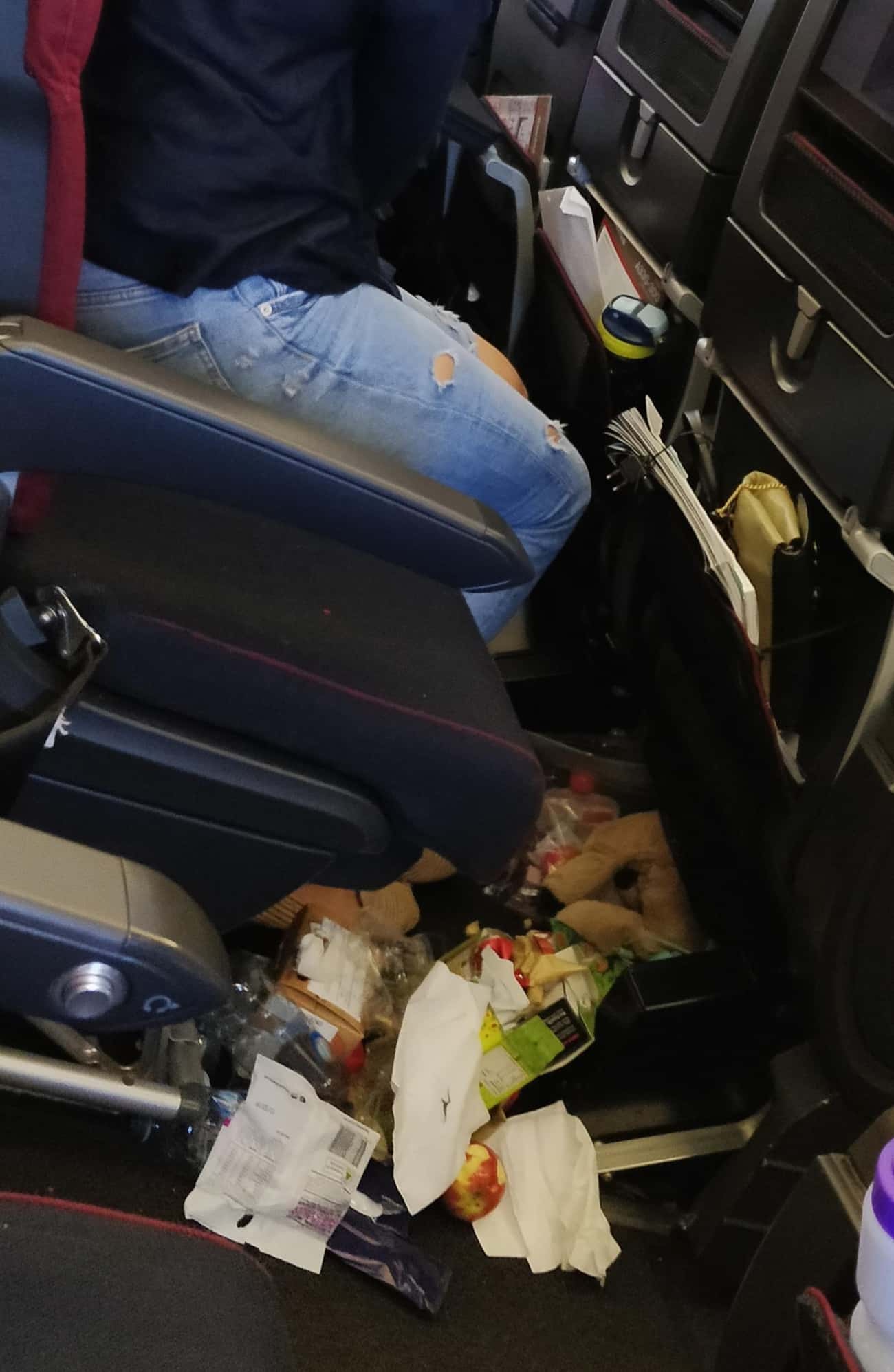 "Apparently The Plane Turned Into A Garbage Dump Mid-Flight"