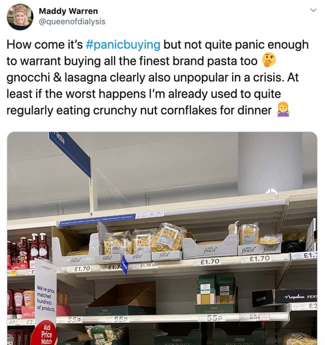No One Wants Lasagna is listed (or ranked) 26 on the list 26 Items Left On The Shelves That Even Panic Buyers Didn't Want