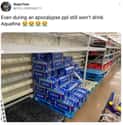Pour Aquafina Down The Drain on Random Items Left On The Shelves That Even Panic Buyers Didn't Want