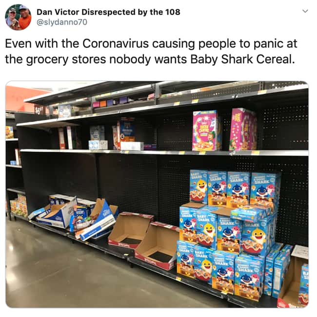 Dump Baby Shark Cereal Into Th is listed (or ranked) 12 on the list 26 Items Left On The Shelves That Even Panic Buyers Didn&#39;t Want