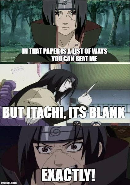 Random Hilarious Itachi Uchiha Memes That Will Put You Under His