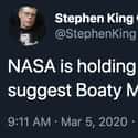 Boaty McSpaceface on Random Tweets That Prove Stephen King Is As Funny As He Is Terrifying