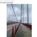 The Golden Gate Bridge In San Francisco, CA on Random Haunting Photos Of Deserted Cities Across America During Pandemic