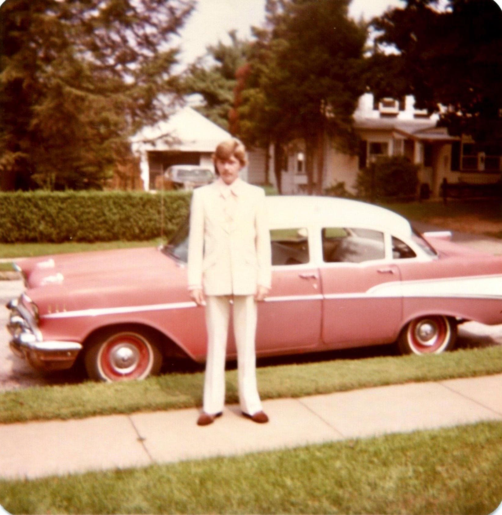 Think Pink on Random Vintage Color Photos Of People With Classic Cars
