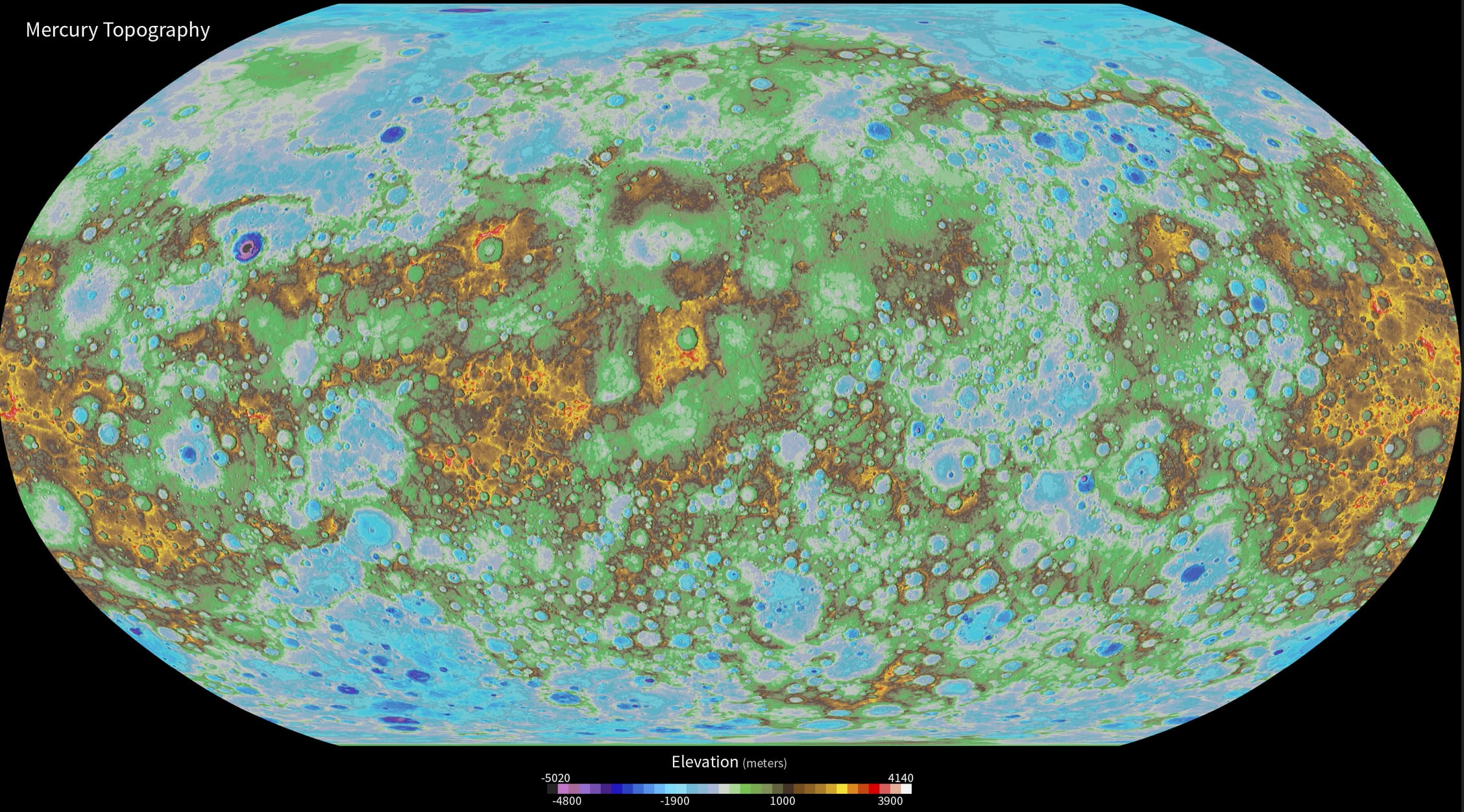 Topographic Map Of Mercury