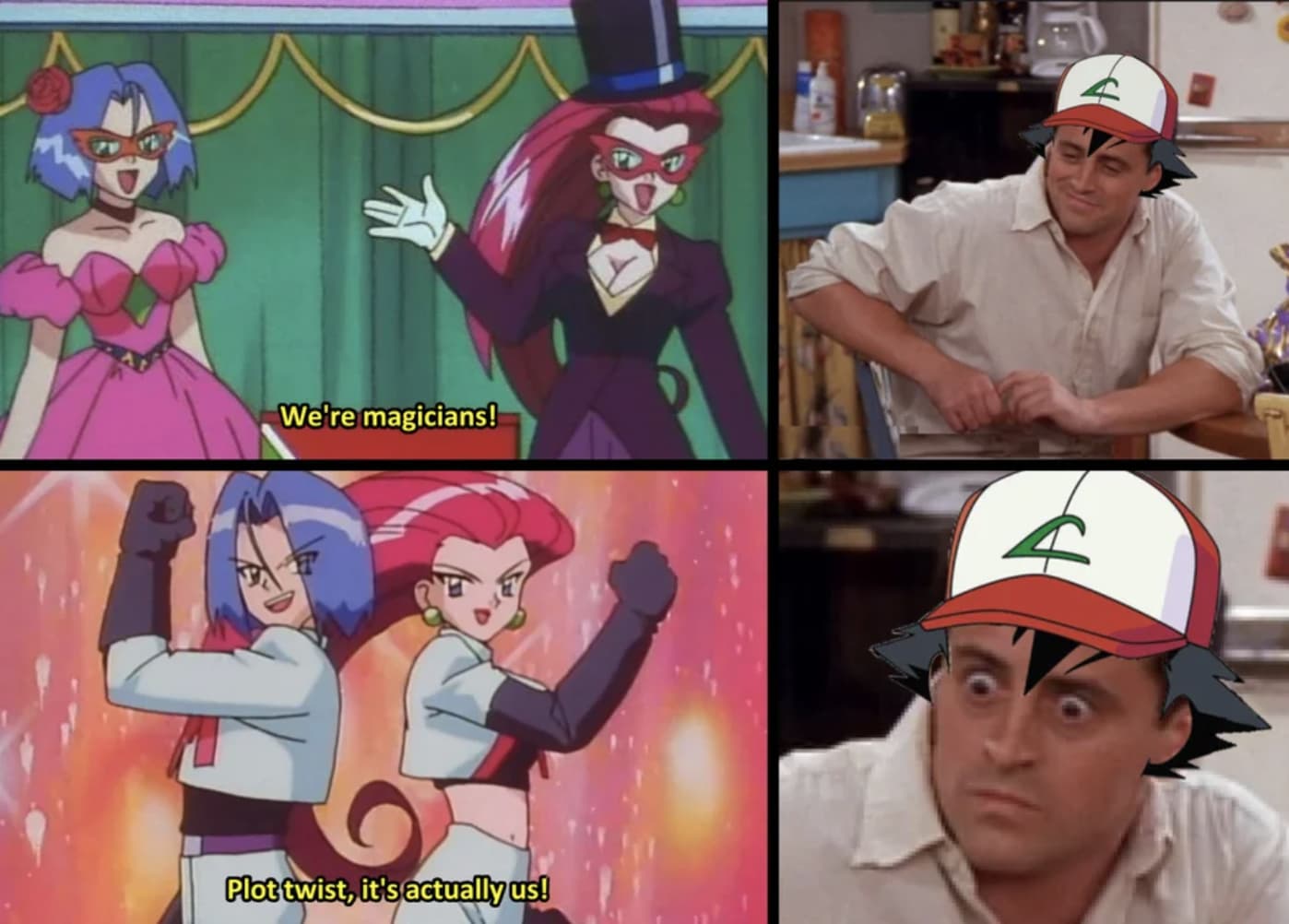 Pokemon meme about Team Rocket's disguise revealing