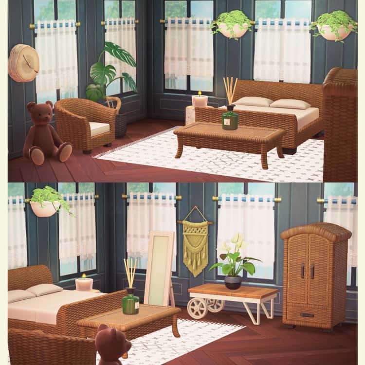 Animal Crossing Room Designs, Rattan Furniture Set Animal Crossing