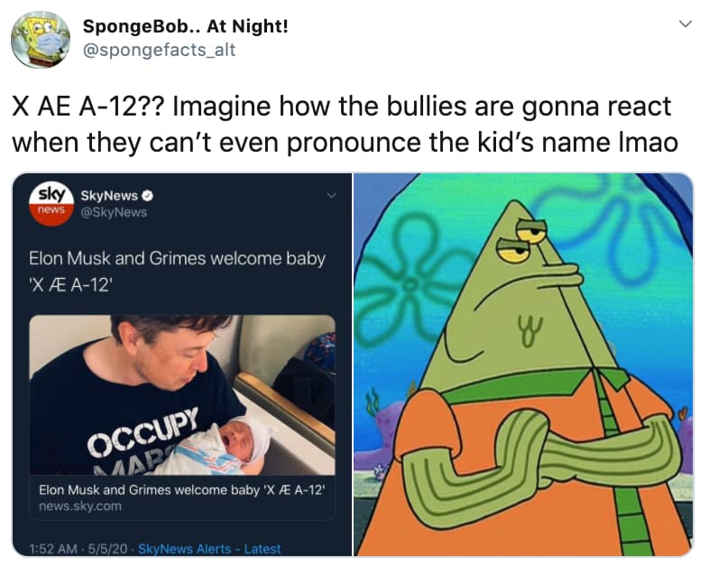 32 Funny Memes About Elon Musk And Grimes Possibly Naming Their Baby X Ae A 12