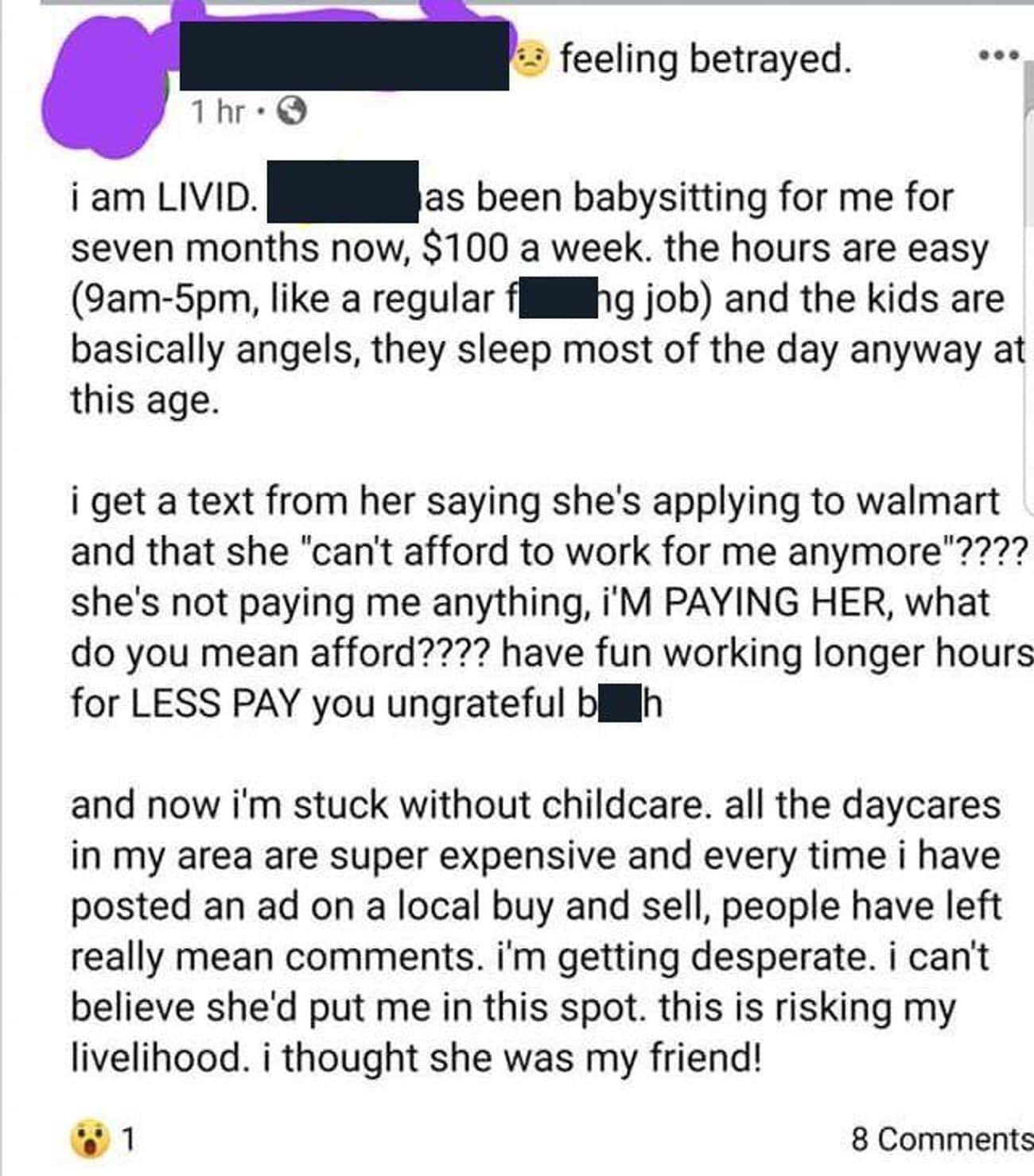 Wants To Pay $100 A Week For Fulltime Daycare