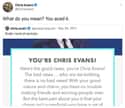 Chris Pratt Was The Right Chris All Along on Random Funniest Things Chris Evans Ever Tweeted