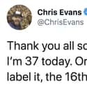 Happy Birthday And Anniversary! on Random Funniest Things Chris Evans Ever Tweeted
