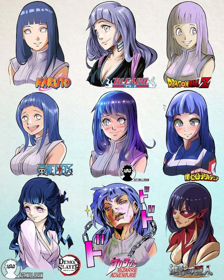 This Artist Challenged Himself To Draw Anime Characters In Different Styles
