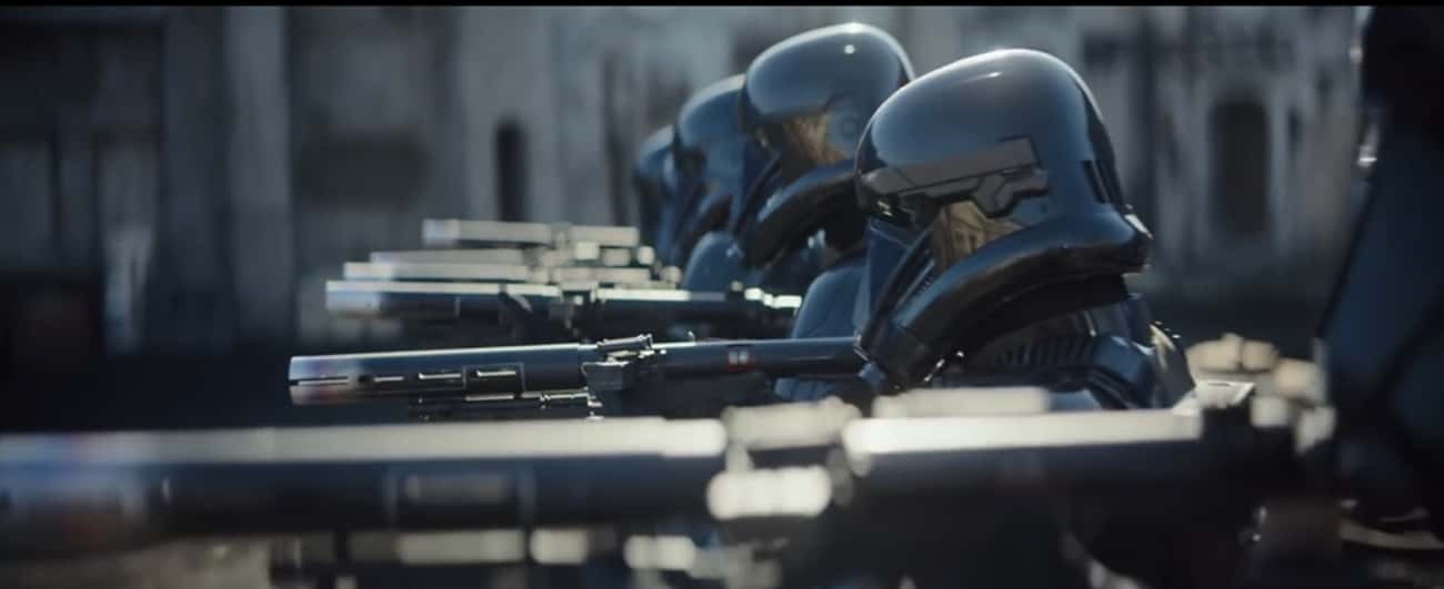 The Paint On The Death Trooper's Guns Has Been Burned Off
