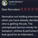 A Reasonable Request on Random Posts That Capture Frustrating Experience Facing Job Hunters