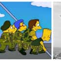 Bart And His Friends Recreate The Famous Iwo Jima Flag Raising on Random Famous Historical Photos Recreated By 'The Simpsons'
