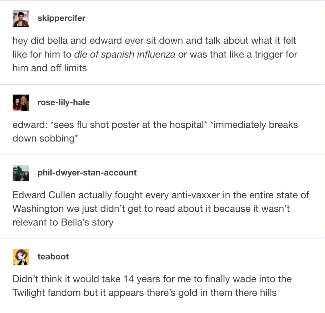 Edward Cullen, Anti-Vaxxers' Worst Nightmare