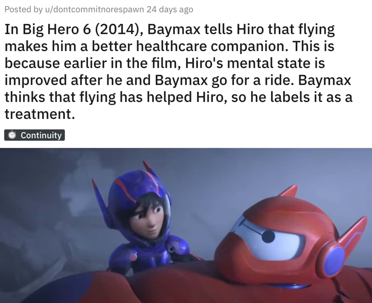 Baymax Considers Flying A Treatment For Hiro