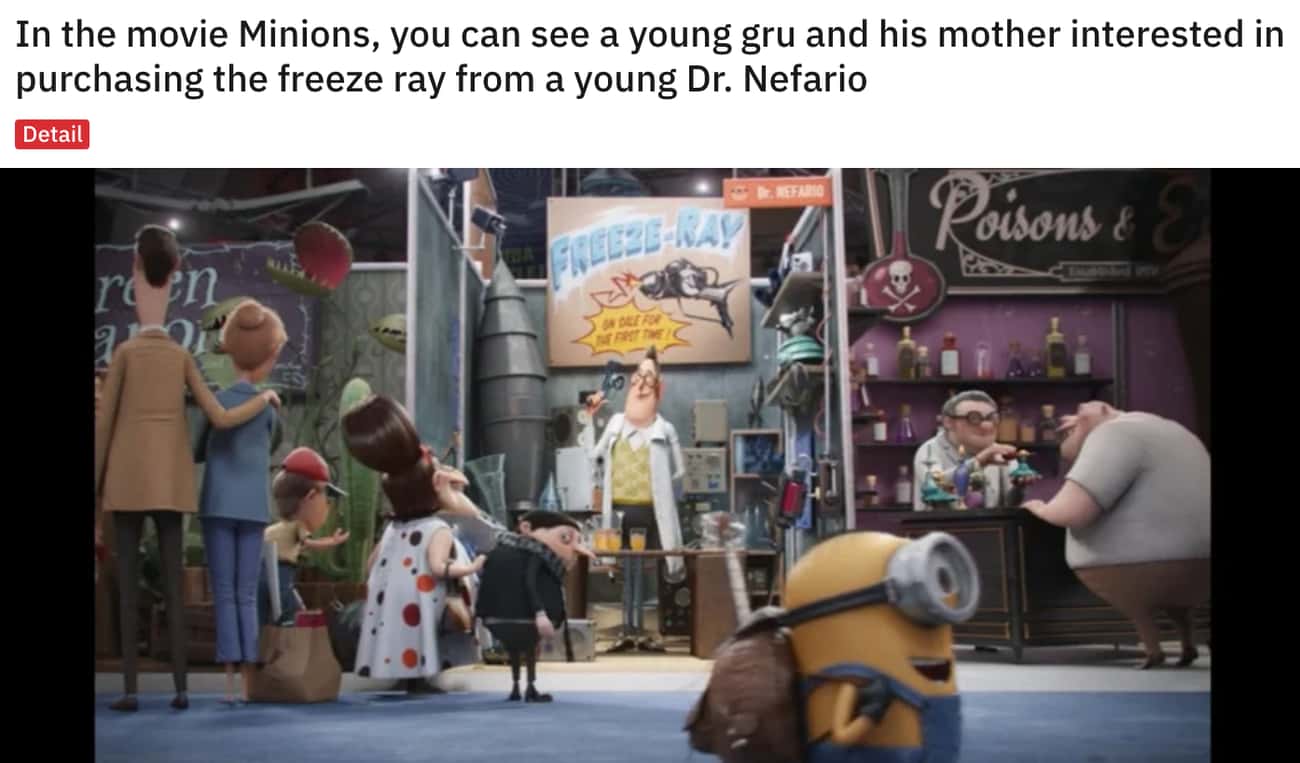 Young Gru Making An Important Purchase In The Background