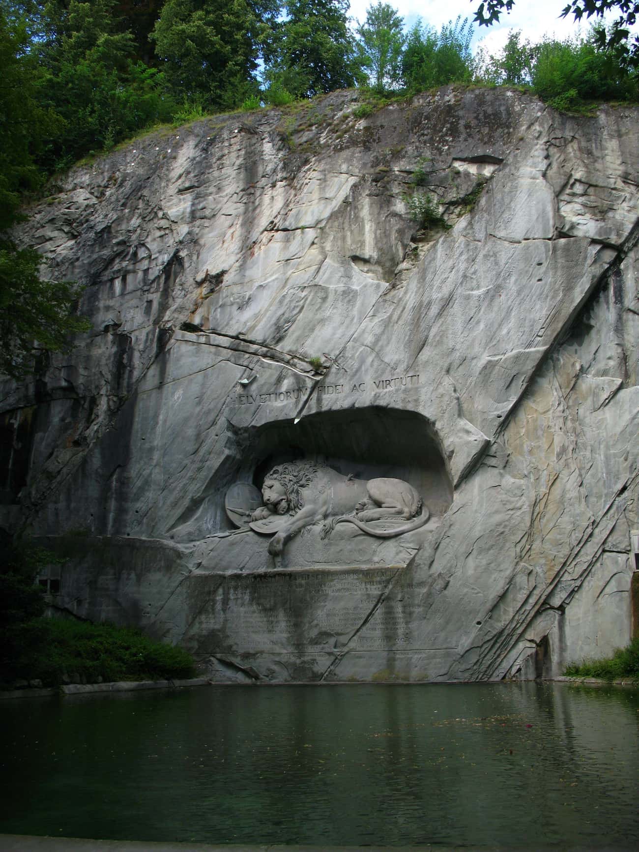 In 1820, The Lion Of Lucerne Was Carved In Stone To Commemorate The Swiss Soldiers Who Died During The French Revolution