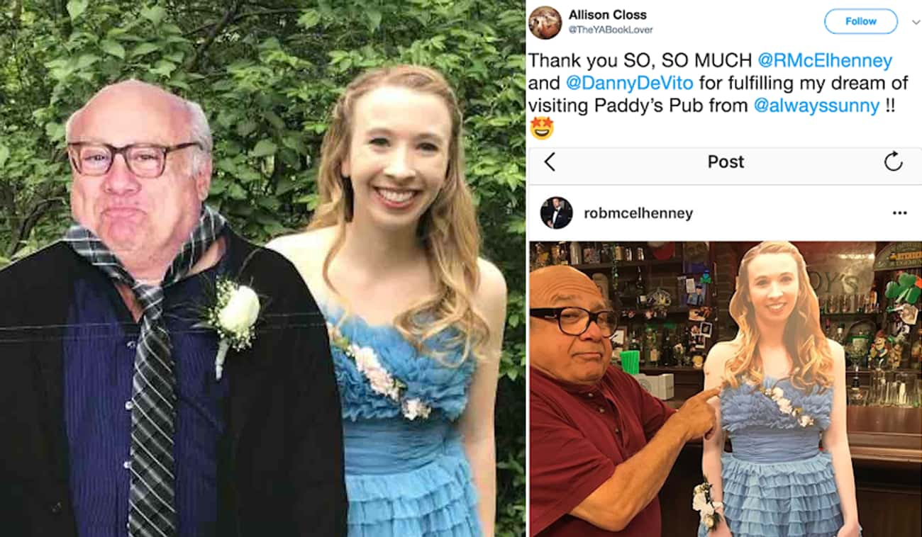 When A Fan Took A Danny DeVito Cut Out To Prom, He Took Her To Paddy's Pub