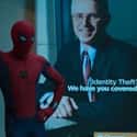 When Spider-Man stops the ATM robbery, there is a poster in the bank for Identify Theft Coverage. The thieves are wearing Avengers masks.  on Random Small But Interesting Details From 'Spider-Man: Homecoming'