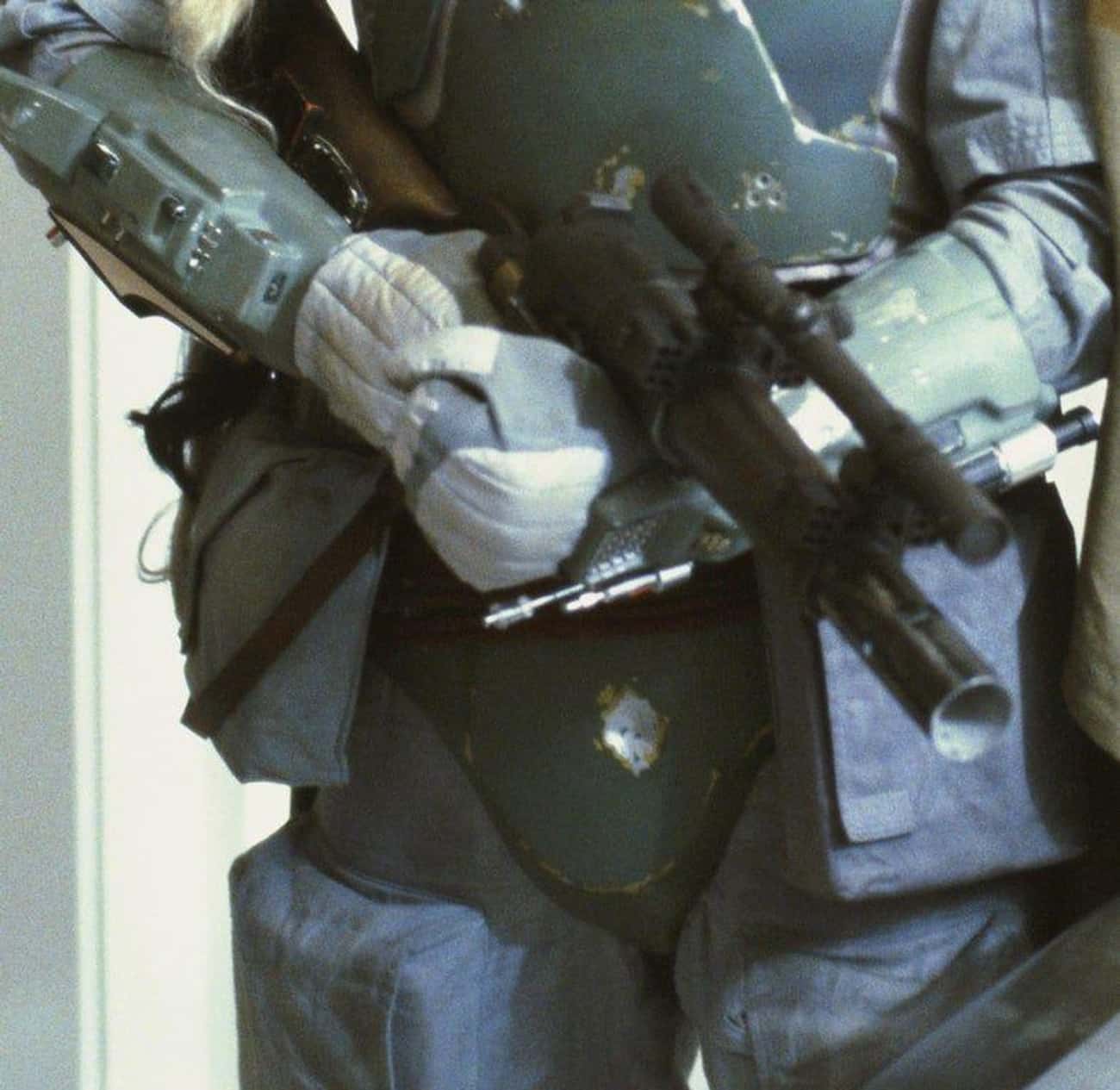 Among all the scratches and dents and other damage on Boba Fett's armor, there is a very noticeable chip on his 'cup.' Which means someone has canonically shot Boba Fett in the crotch at some point.