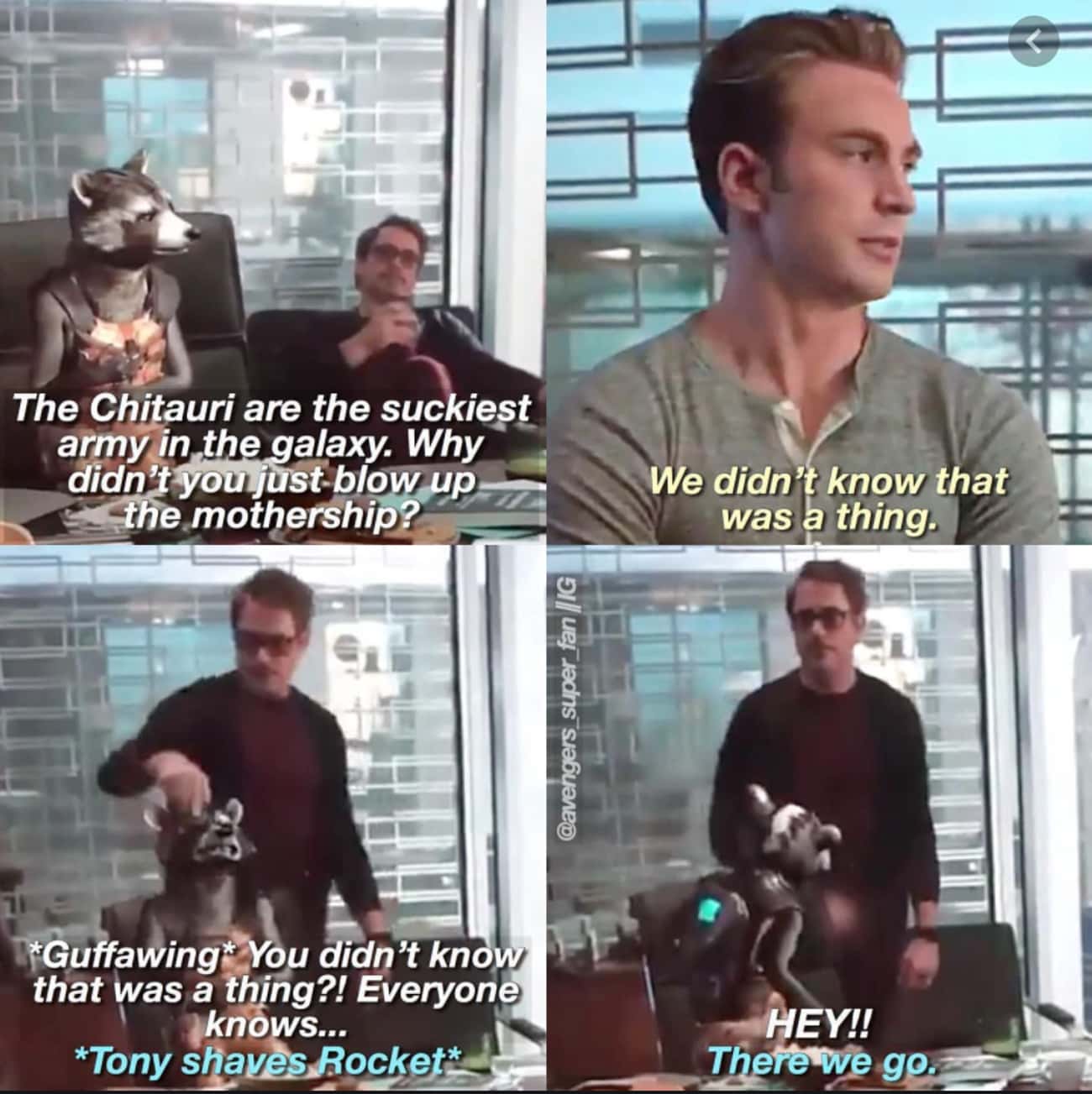 Rocket Mocks The Avengers For Taking So Long To Defeat The Chitauri (Endgame)