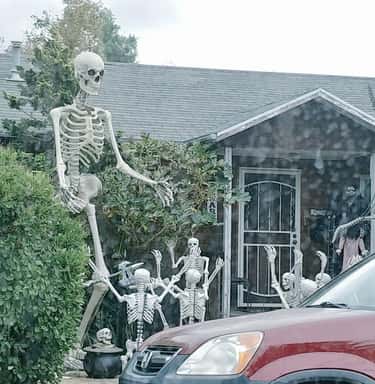 The 12 Foot Skeleton Has Been Very Busy This Spooky Season